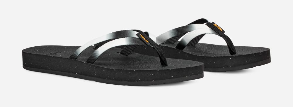 Teva Reflip Strappy Gradiate Naisten Varvastossut Mustat Valkoinen | Suomi-5946