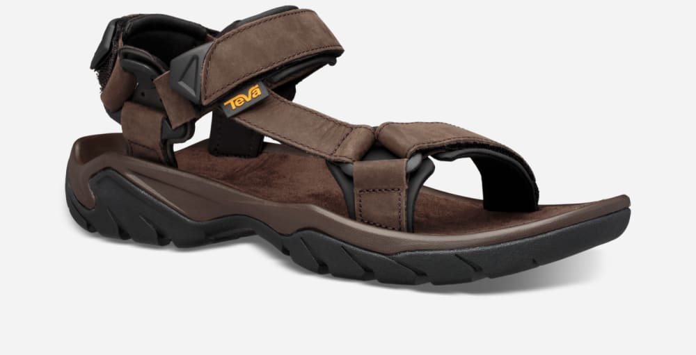 Teva Terra Fi 5 Universal Leather Miesten Vaellussandaalit Kahvi | Suomi-9537