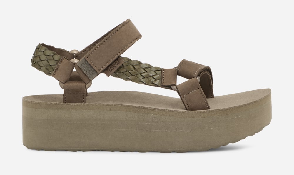 Teva Flatform Universal Interweave Naisten Platform Sandaalit Oliivinvihreä | Suomi-8573