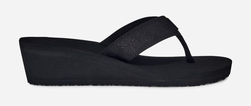 Teva Mush Mandalyn Wedge 2 Naisten Varvastossut Mustat | Suomi-0124